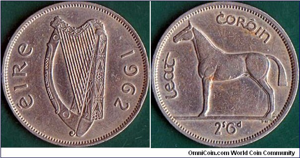 Ireland 1962 1/2 Crown.