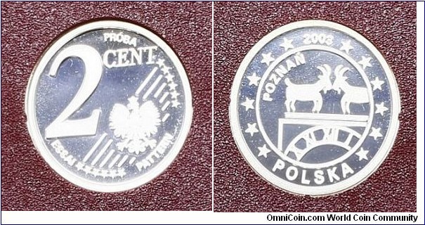 Poland 2 Euro cents Pattern - Poznań