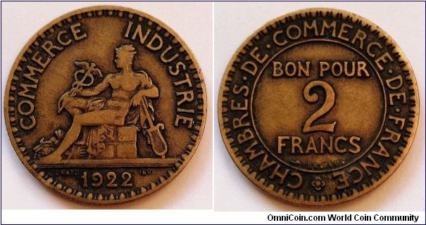 France 2 francs.
1922 (II)
