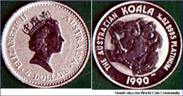Australia 1990 5 Dollars.

Koala.