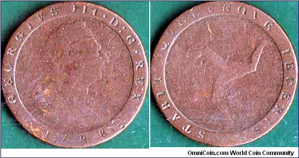 Isle of Man 1798 1 Penny.