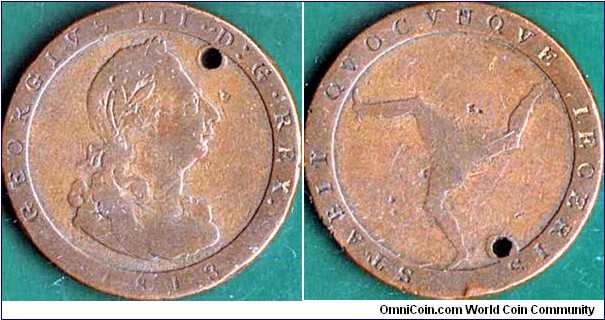 Isle of Man 1813 1 Penny.

Spacefiller.