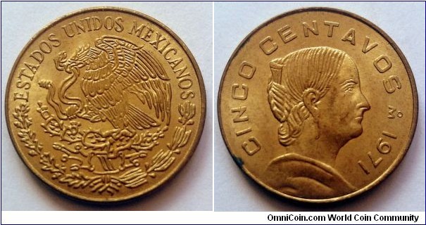 Mexico 5 centavos.
1971 (II)