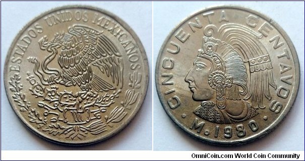 Mexico 50 centavos.
1980