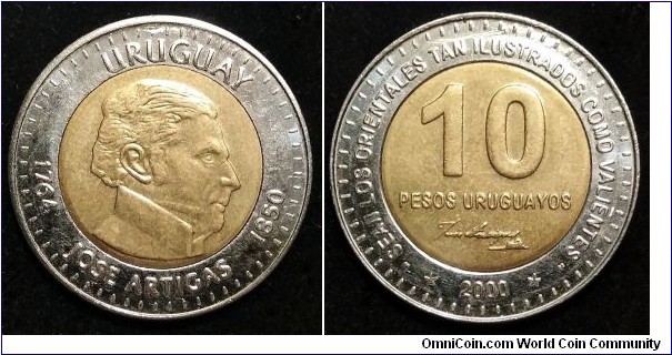 Uruguay 10 pesos.
2000, Royal Canadian Mint.