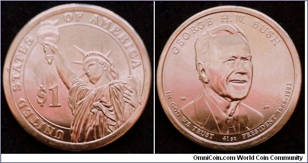 2020 P Presidential dollar -  George H. W. Bush.