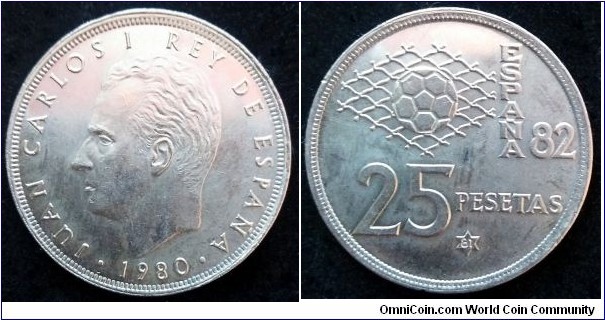 Spain 25 pesetas.
1980 (1981) 1982 FIFA World Cup