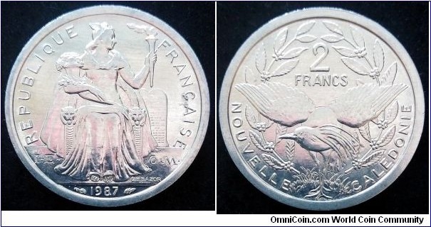 New Caledonia 2 francs. 1987 (I.E.O.M.)