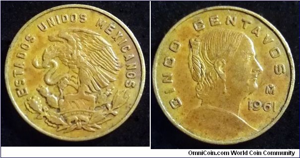 Mexico 5 centavos.
1961