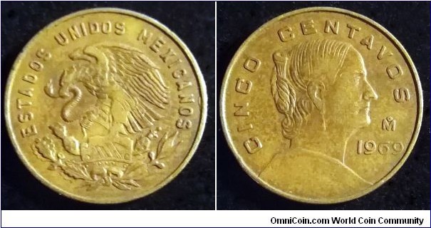 Mexico 5 centavos.
1969 (II)