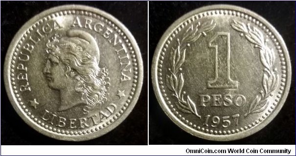 Argentina 1 peso.
1957