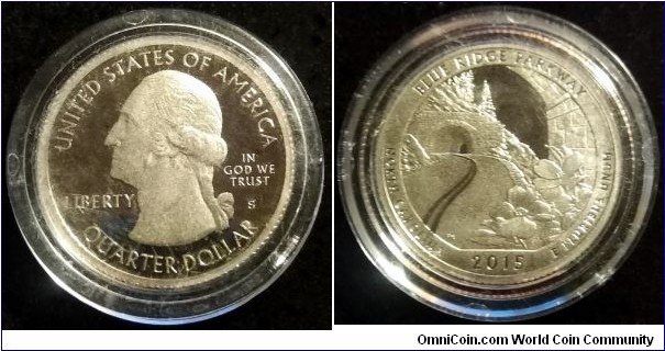 2015 S Proof Quarter - Blue Ridge Parkway, North Carolina