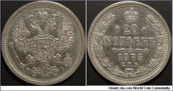 AR 20 kopeck 1875 SPB-NI