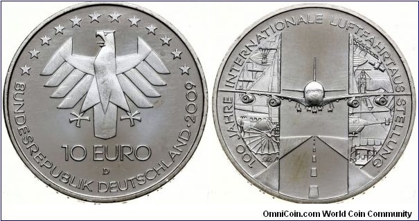 10 Euro - 100th Anniversary of International Aerospace Expo