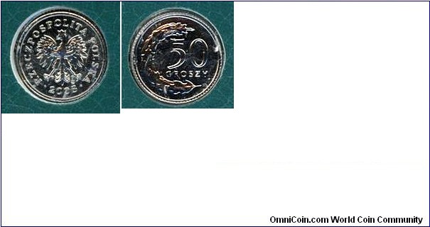 50 Groszy from set Miniatures of Polish Circulation Coins.