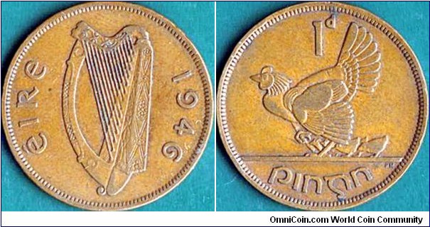 Ireland 1946 1 Penny.