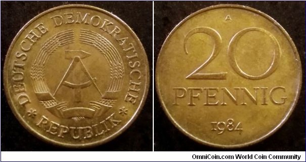 German Democratic Republic (East Germany) 20 pfennig. 1984 (III)