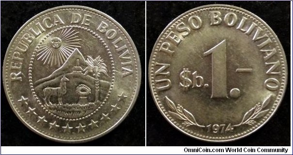 Bolivia 1 peso.
1974 (II)