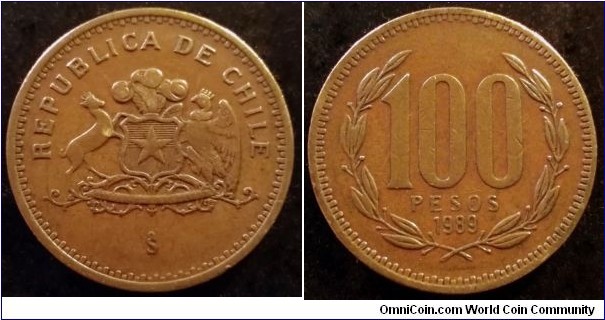 Chile 100 pesos.
1989