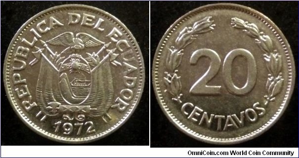 Ecuador 20 centavos.
1972