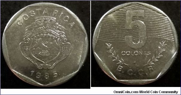 Costa Rica 5 colones.
1985 (III)