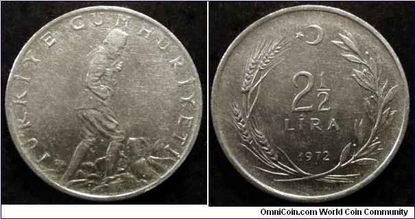 Turkey 2 1/2 lira.
1972