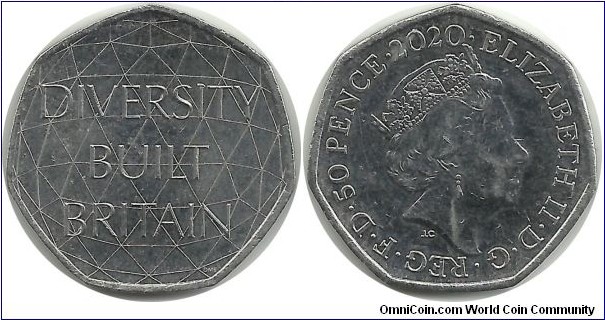 U.Kingdom 50 Pence 2020 - Diversity Built Britain