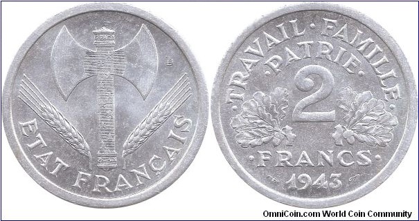 2 Francs 1943 France