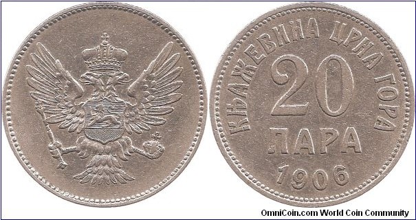20 Para 1906 Montenegro