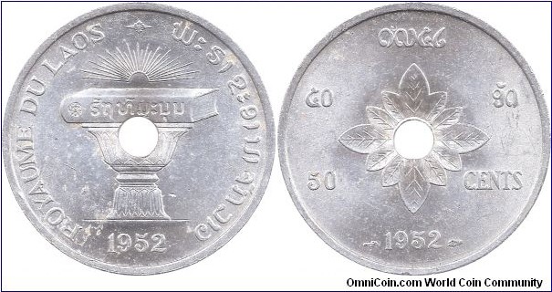 50 Cents 1952 Laos