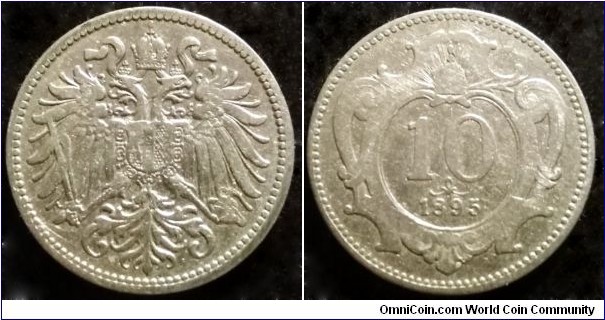 Austro-Hungarian Monarchy 10 heller.
1895