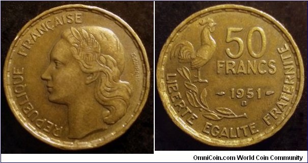 France 50 francs.
1951 B