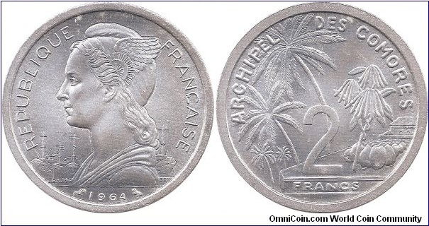 2 Francs 1964 Comoros