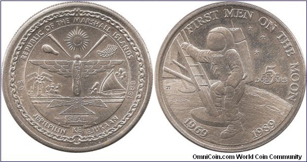 5 Dollars 1989 Marshall Islands