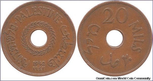 20 Mils 1942 Palestine