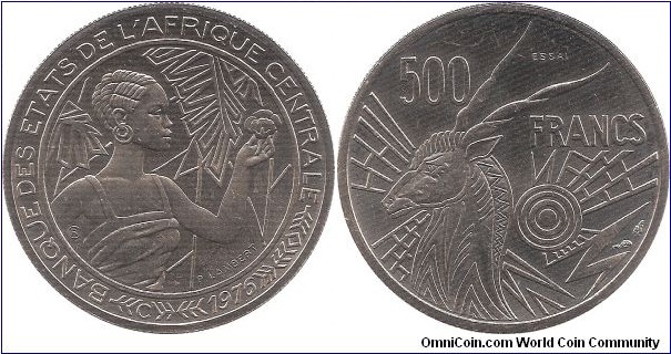 500 Francs 1976 Central African States