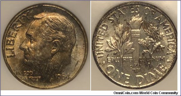 NGC MS66
Roosevelt Dime
1964-D