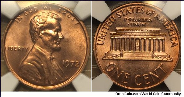 NGC MS65RD
1972 Lincoln cent