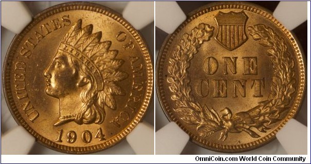 NGC MS63RD
1904
INDIAN CENT