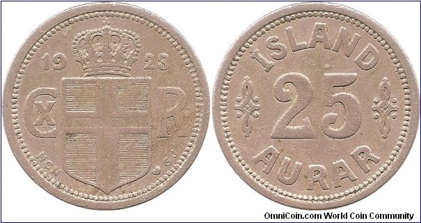 25 Aurar 1923 Iceland