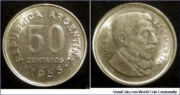 Argentina 50 centavos.
1955