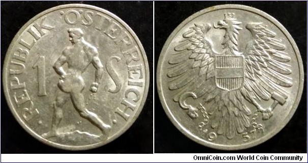 Austria 1 schilling.
1957