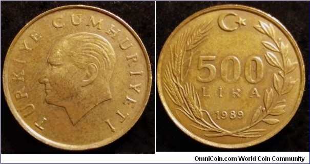 Turkey 500 lira.
1989 (II)