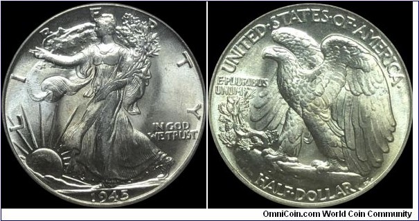 PCGS MS63
1945 walking liberty half dollar.