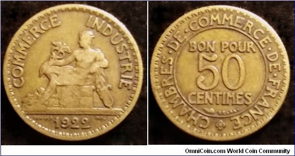 France 50 centimes.
1922 (II)