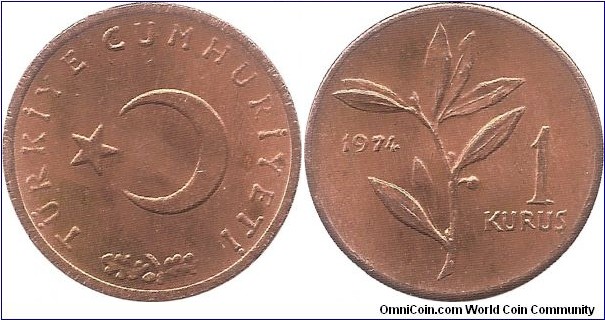 1 Kurus 1974 Turkey