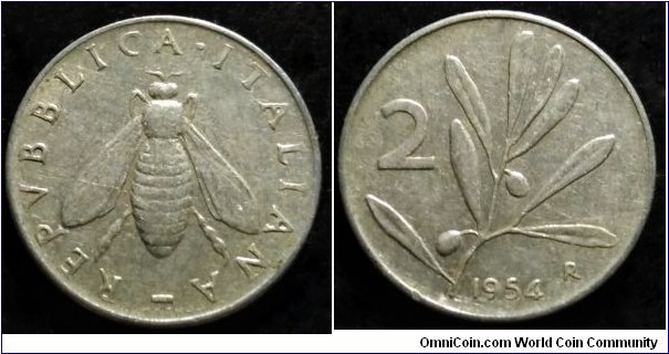 Italy 2 lire.
1954