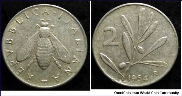 Italy 2 lire.
1954