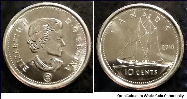 Canada 10 cents.
2018, RCM