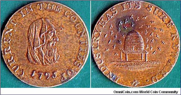 Cambridgeshire 1795 1/2 Penny.